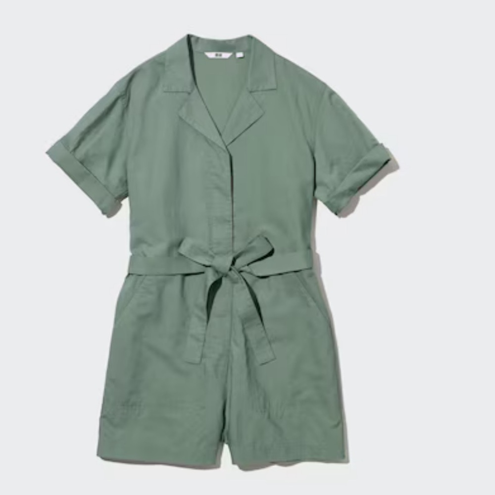 UNIQLO Green Short Sleeve Romper